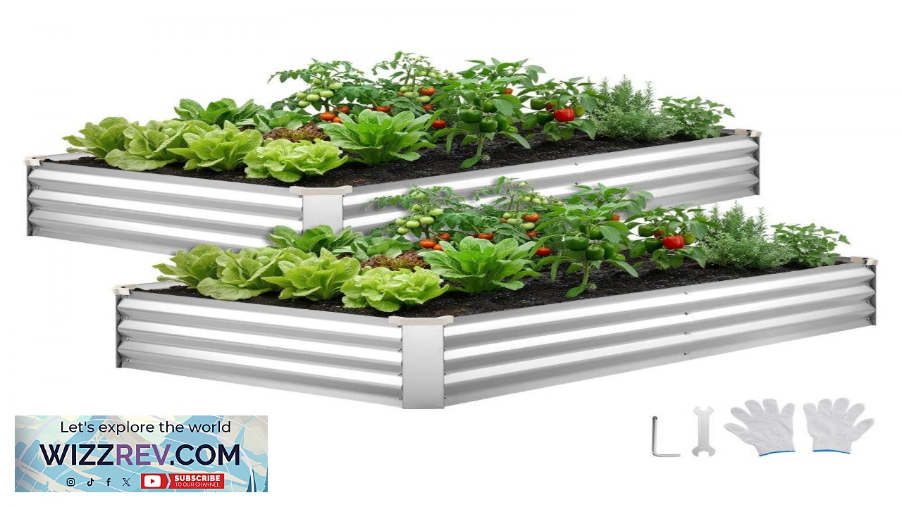 Thumbnail for VEVOR 2 Pack Galvanized Raised Garden Beds 6 x 3 x 1
