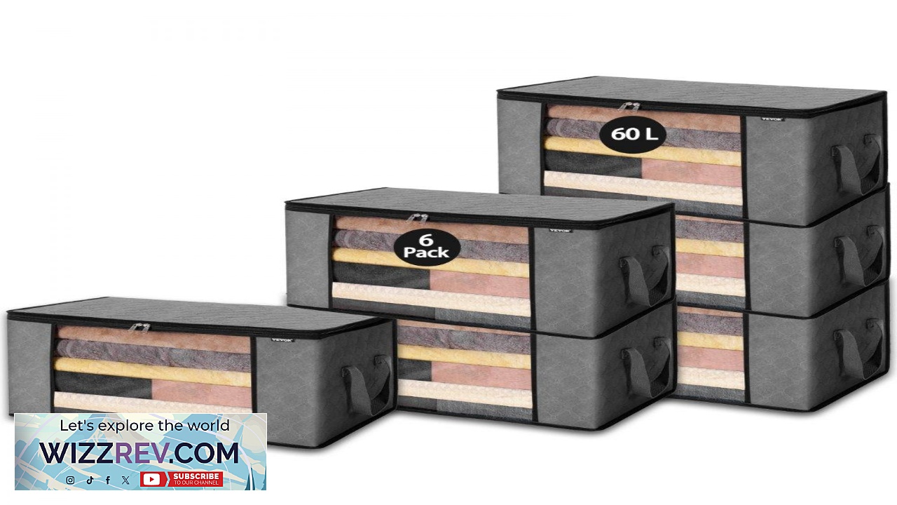Thumbnail for VEVOR Extra Large Zippered Storage Bags  60L 6 Pack