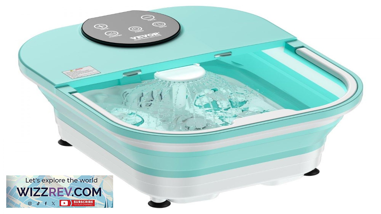 Thumbnail for VEVOR Collapsible Foot Spa Bath Massager 95F 118F Heated Pedicure Foot