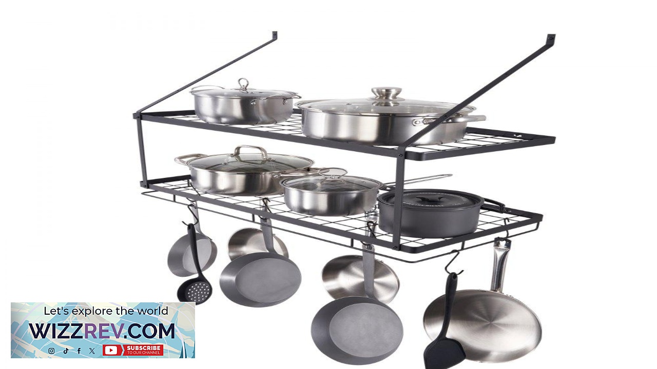 Thumbnail for VEVOR Pot Rack Wall Mounted 30 inch Pot and Pan Hanging Rack
