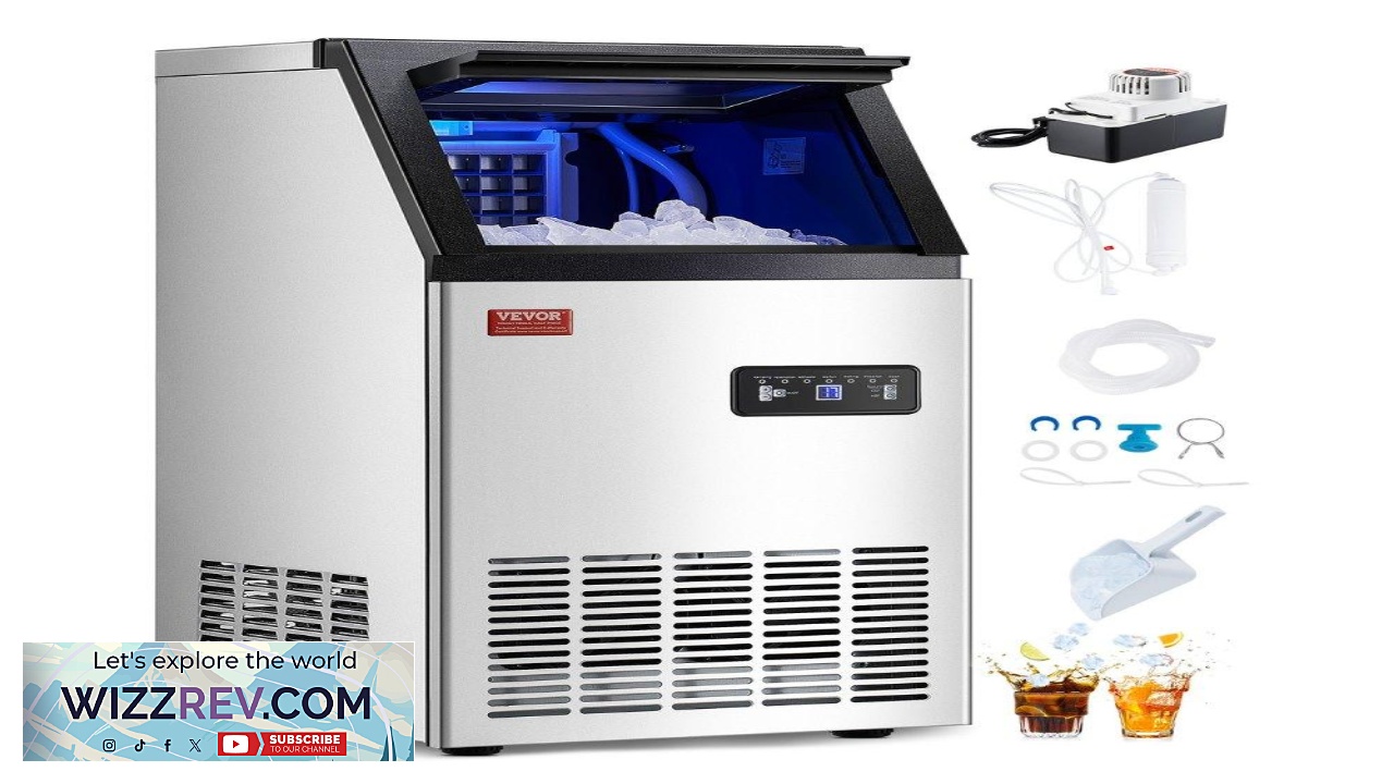 Thumbnail for VEVOR 80lbs 24H Commercial Ice Maker Machine 28lbs Storage Capacity Ice Maker