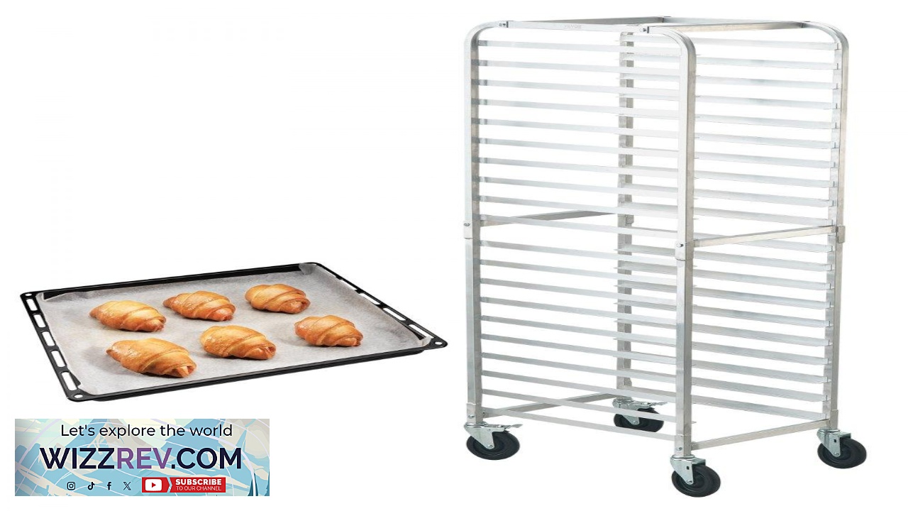 Thumbnail for VEVOR Bun Pan Rack 20 Tier Commercial Bakery Racks with Brake Wheels Aluminum
