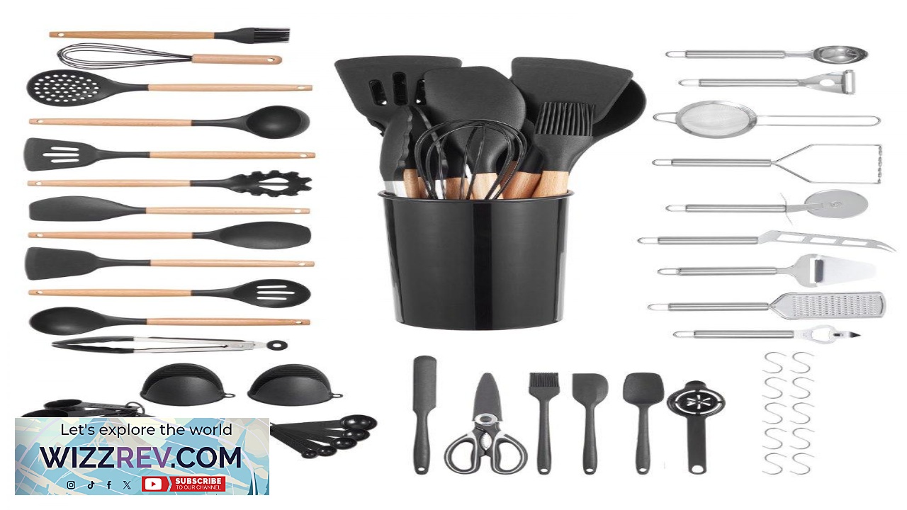 Thumbnail for VEVOR Black Silicone Kitchen Utensil Set 50 PCS 428F