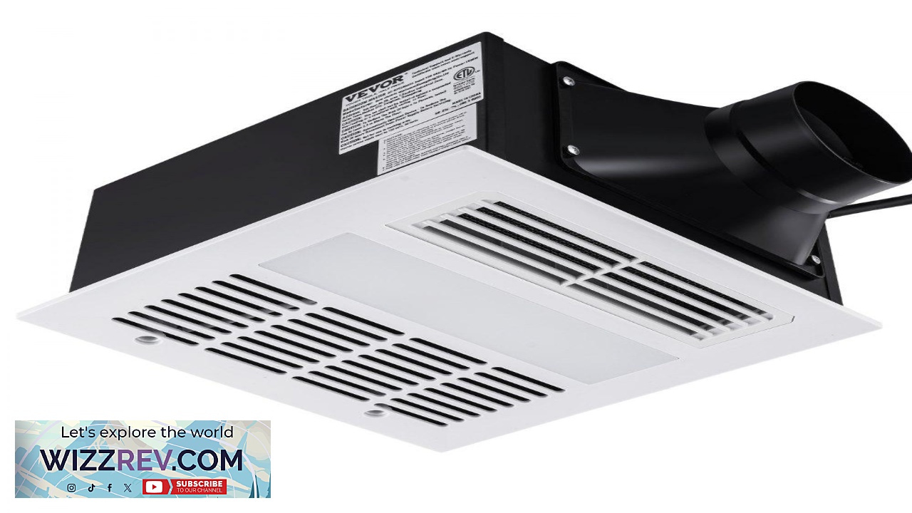 Thumbnail for VEVOR Bathroom Exhaust Fan 1500W Heating 110 CFM High Efficiency Ventilation 1.5sones Low