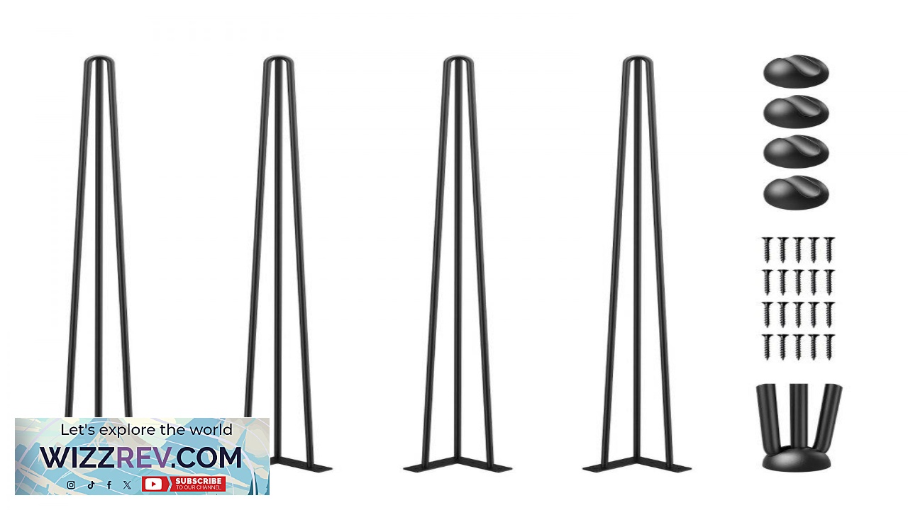 Thumbnail for VEVOR Hairpin Table Legs 34 " Black Set of 4 Desk Legs 880lbs