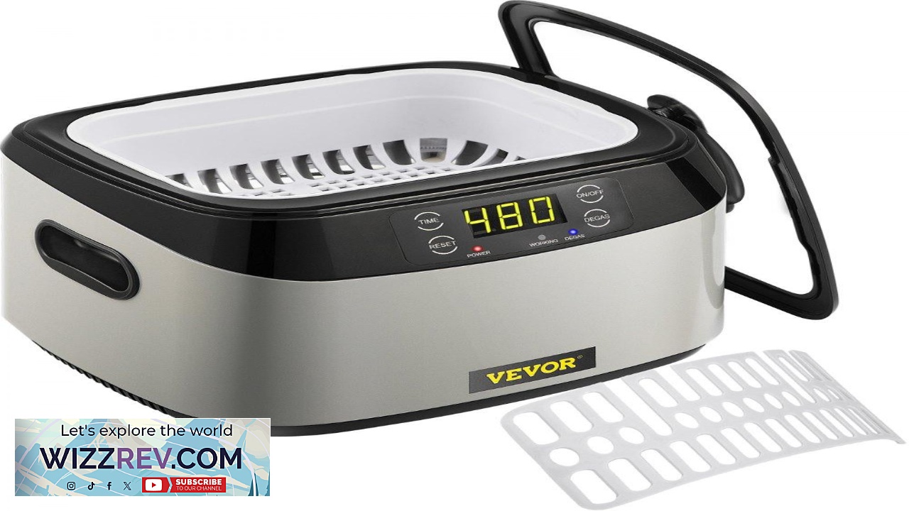 Thumbnail for VEVOR Ultrasonic Machine 1.2L Ultrasound Cleaner Machine 40KHz Diamond Cleaner 4 Buttons