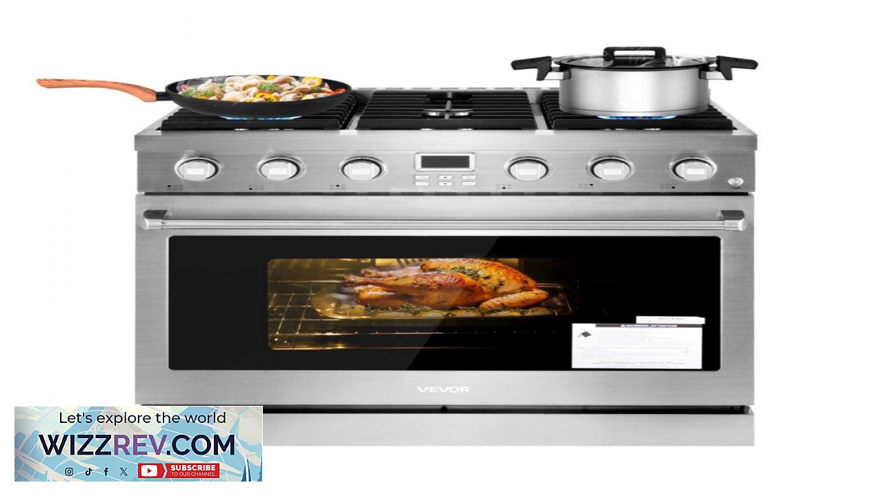 Thumbnail for VEVOR 36 Inch Gas Range Oven  6 Burners 6.0 Cu.Ft. Capacity
