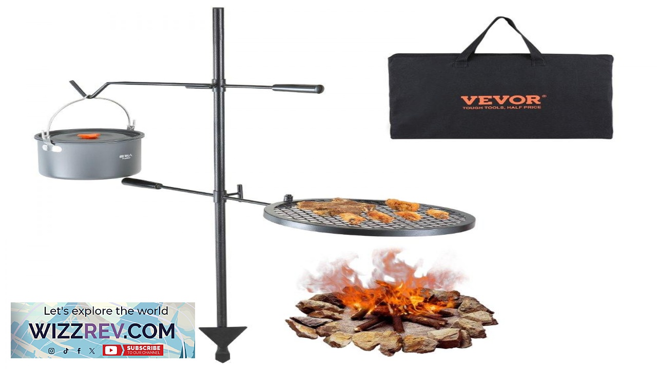 Thumbnail for VEVOR Swivel Campfire Grill Fire Pit Grill Grate over Fire Pits Heavy