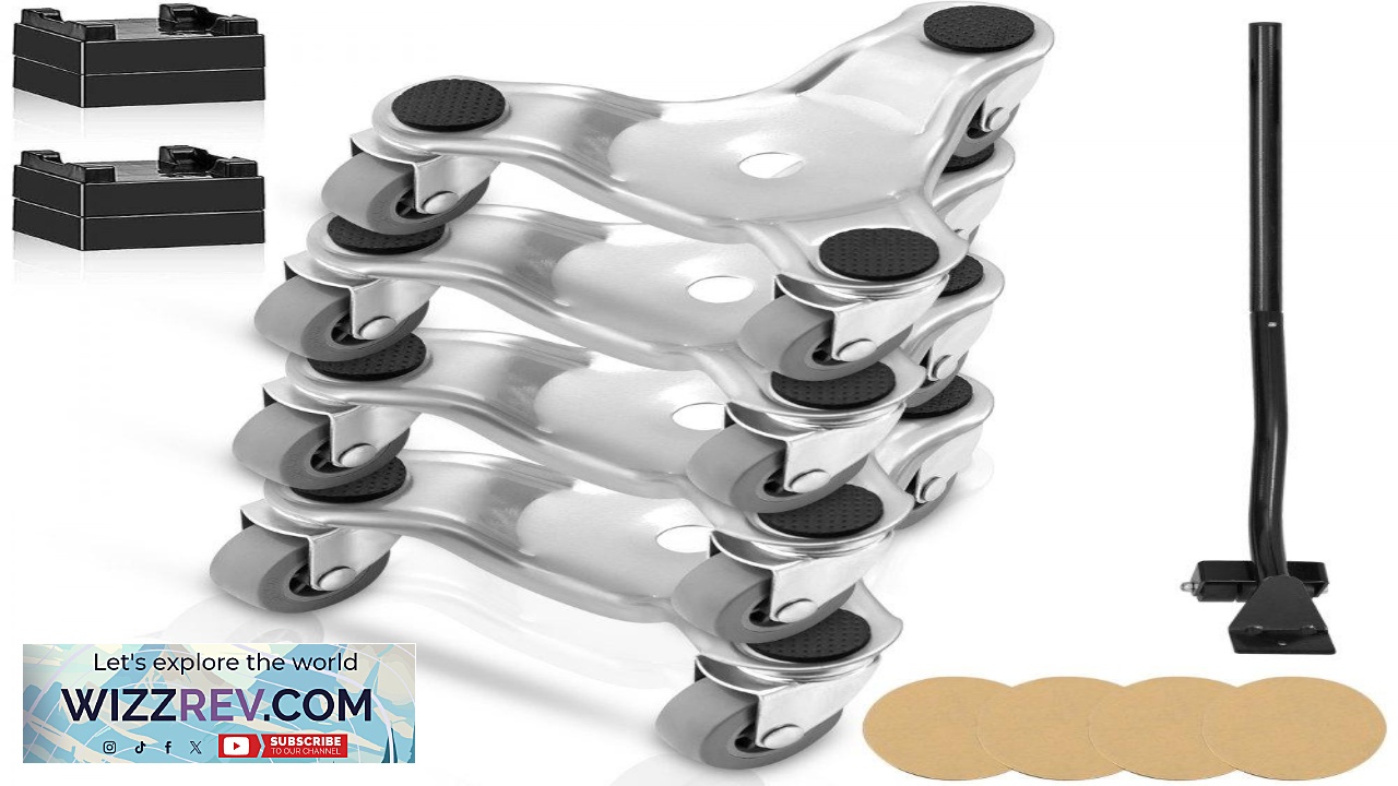 Thumbnail for VEVOR Furniture Dolly 4 Pack 6 Inch Steel Tri Dolly with 360 PP Swivel