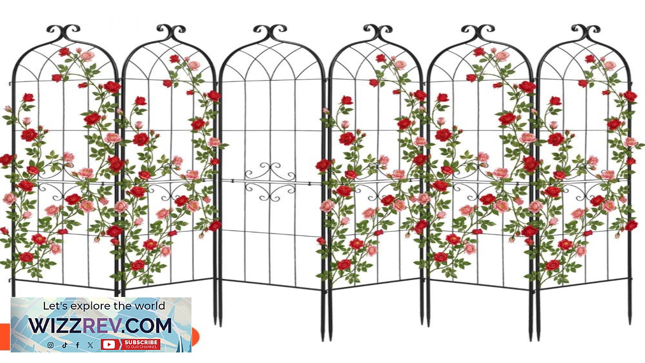 Thumbnail for VEVOR Garden Trellis 71 x 20 inch Rose Trellis 6 Packs Garden