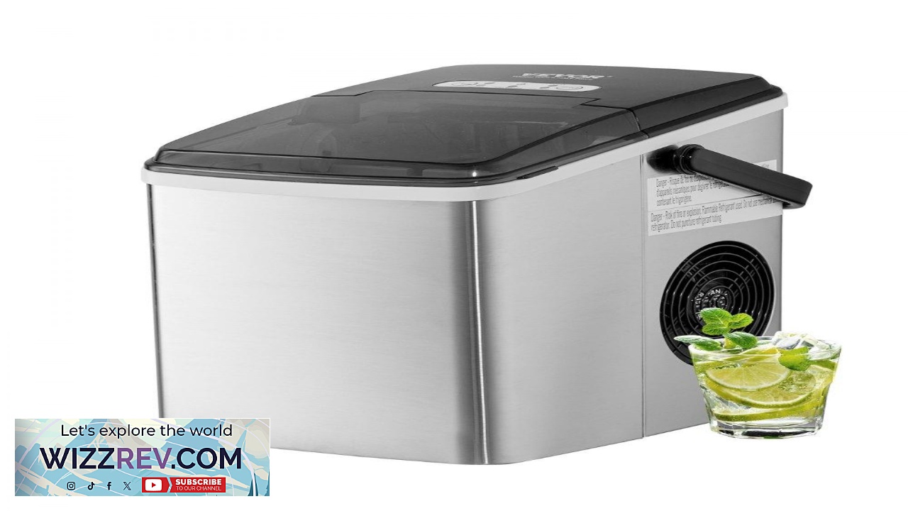 Thumbnail for VEVOR Countertop Ice Maker 9 Cubes Ready in 7 Mins 26lbs in