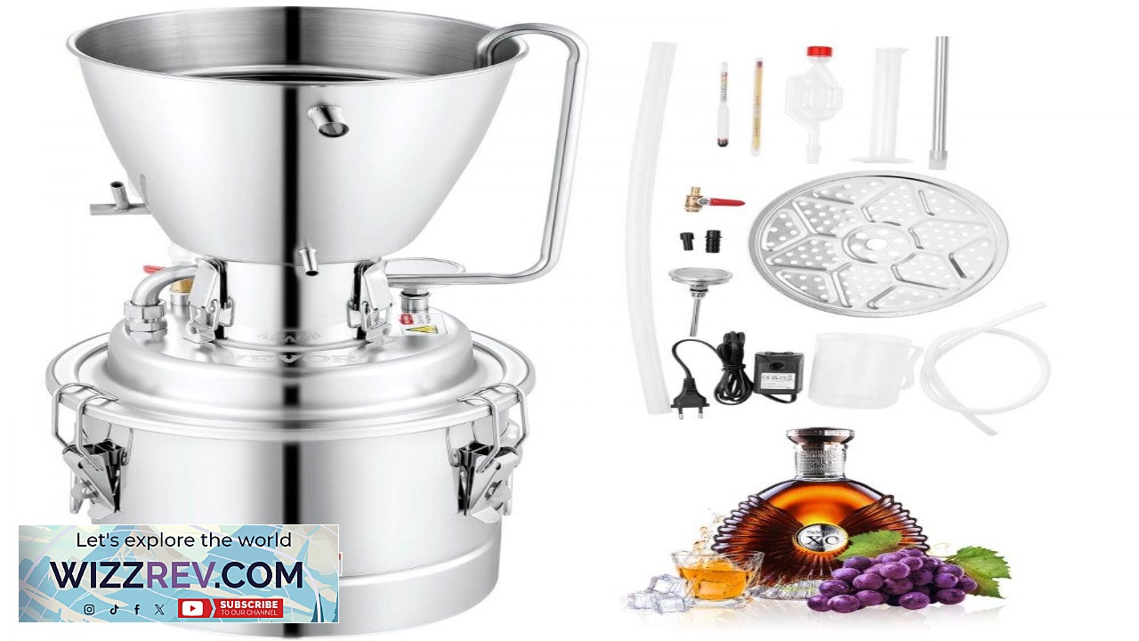 Thumbnail for VEVOR Water Alcohol Distiller 8 Gal 30 L 304 Stainless Steel Still