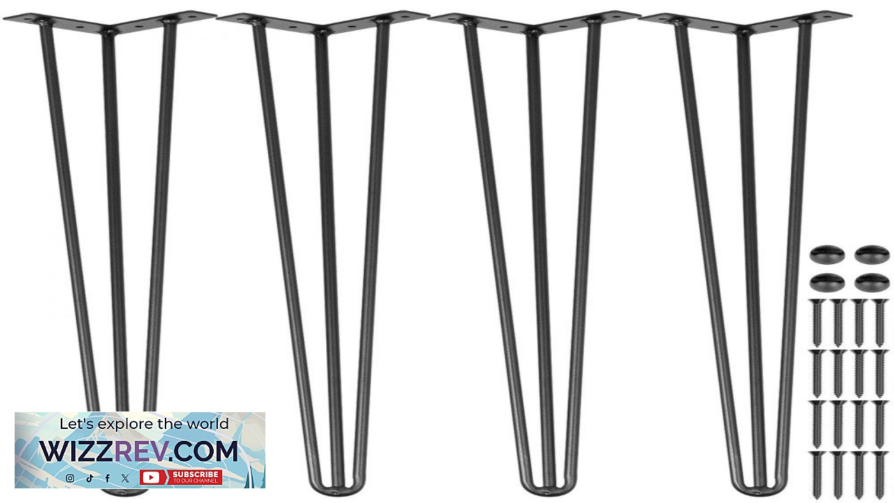 Thumbnail for VEVOR Hairpin Table Legs 26 " Black Set of 4 Desk Legs 880lbs