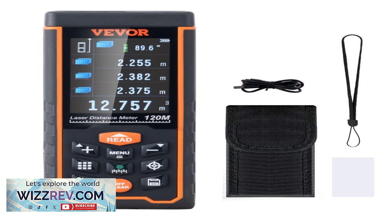 Thumbnail for VEVOR Laser Measure 400 ft 1 16'' Accuracy Laser Distance Measure with 100 Group
