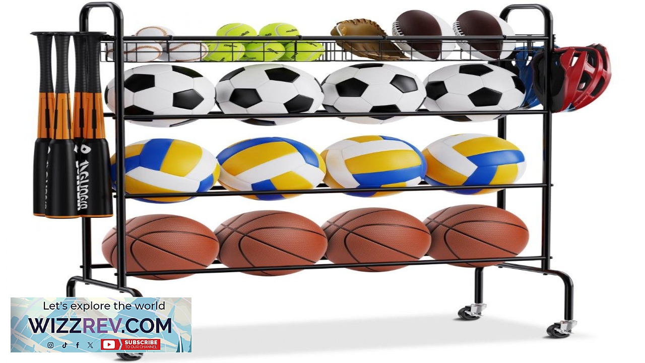 Thumbnail for VEVOR Basketball Rack 4 Layers Rolling Basketball Shooting Training Stand Sports Equipment