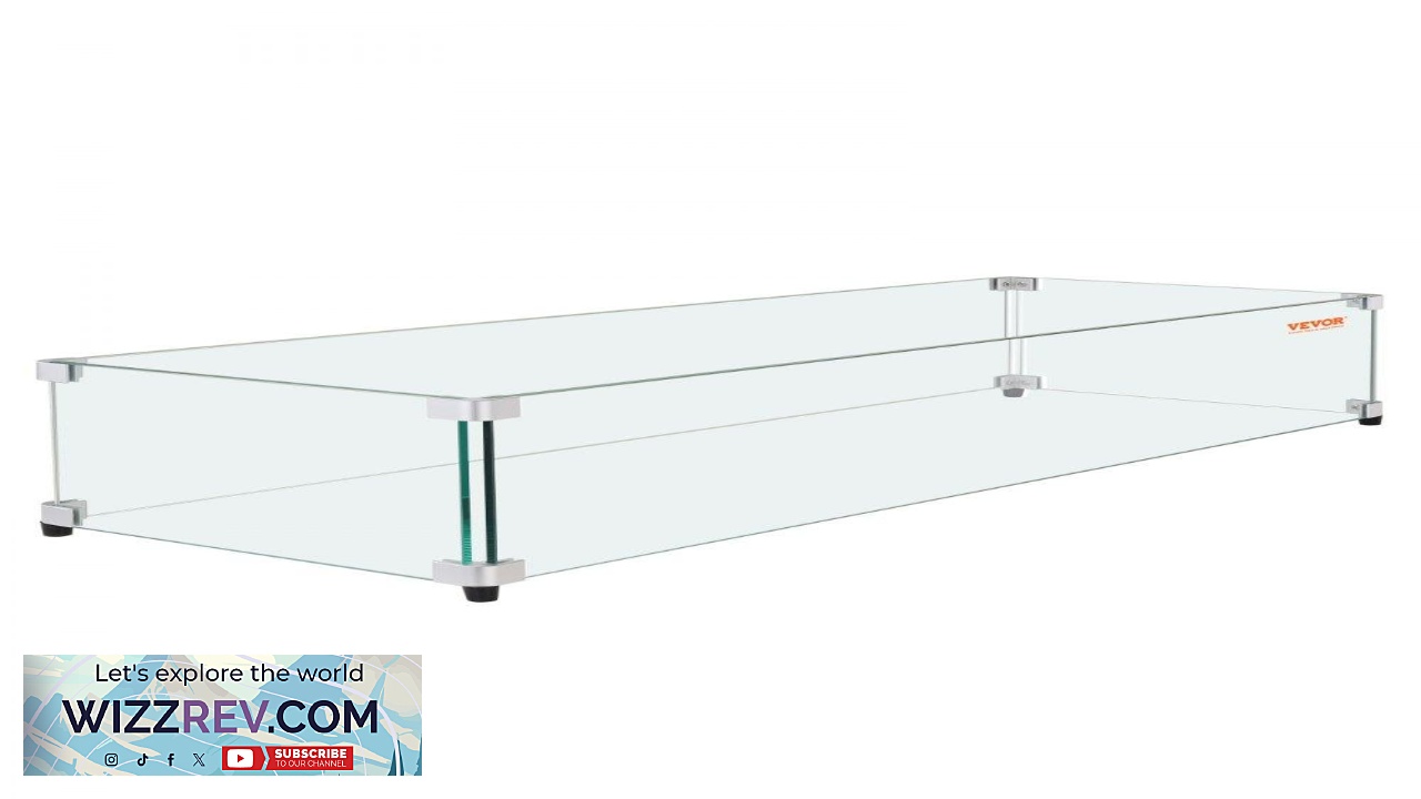 Thumbnail for VEVOR Glass Wind Guard for Rectangular Fire Pit Table 31 x 12.5