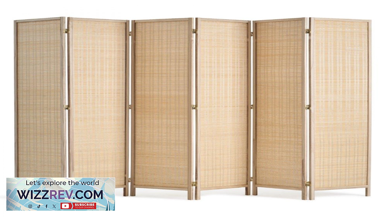 Thumbnail for VEVOR 6 Panel Room Divider Bamboo Hand Woven Folding Privacy Screens with Hinges