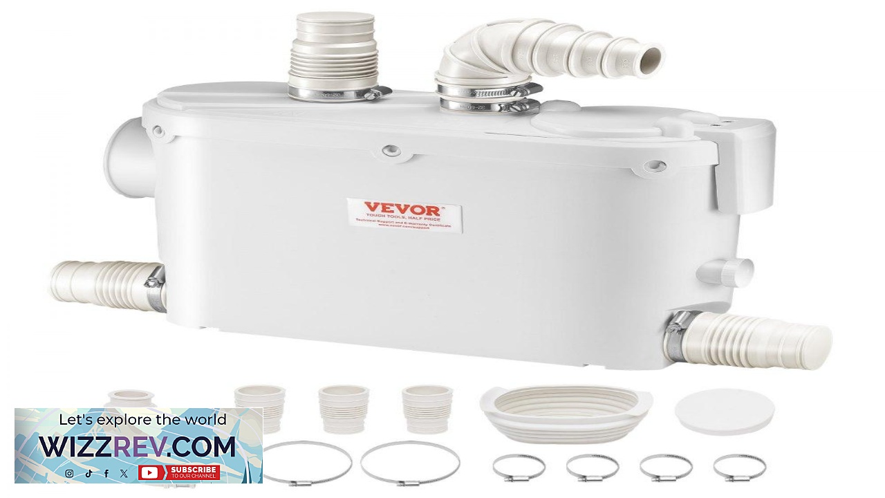 Thumbnail for VEVOR Bathroom Macerator Pump 500W 29 GPM 26 ft Lift