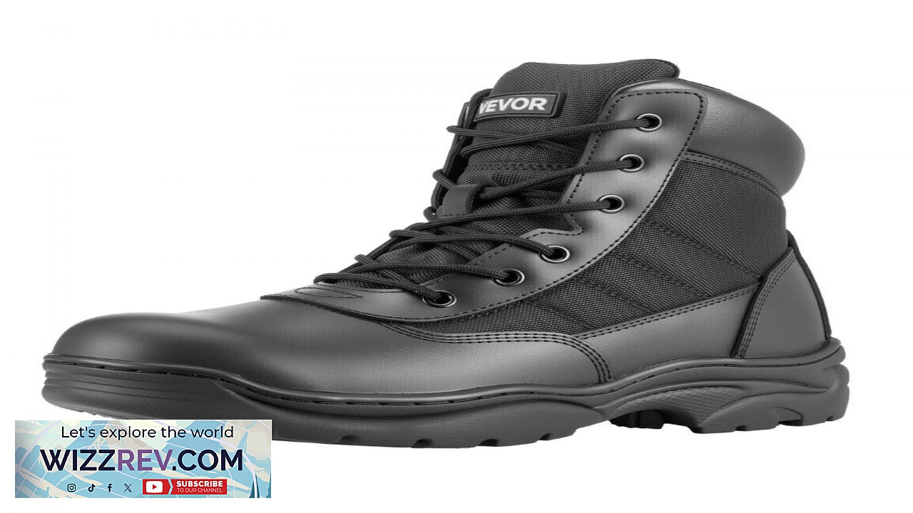 Thumbnail for VEVOR Mens Black Work Boots 6 inch Standard Size M