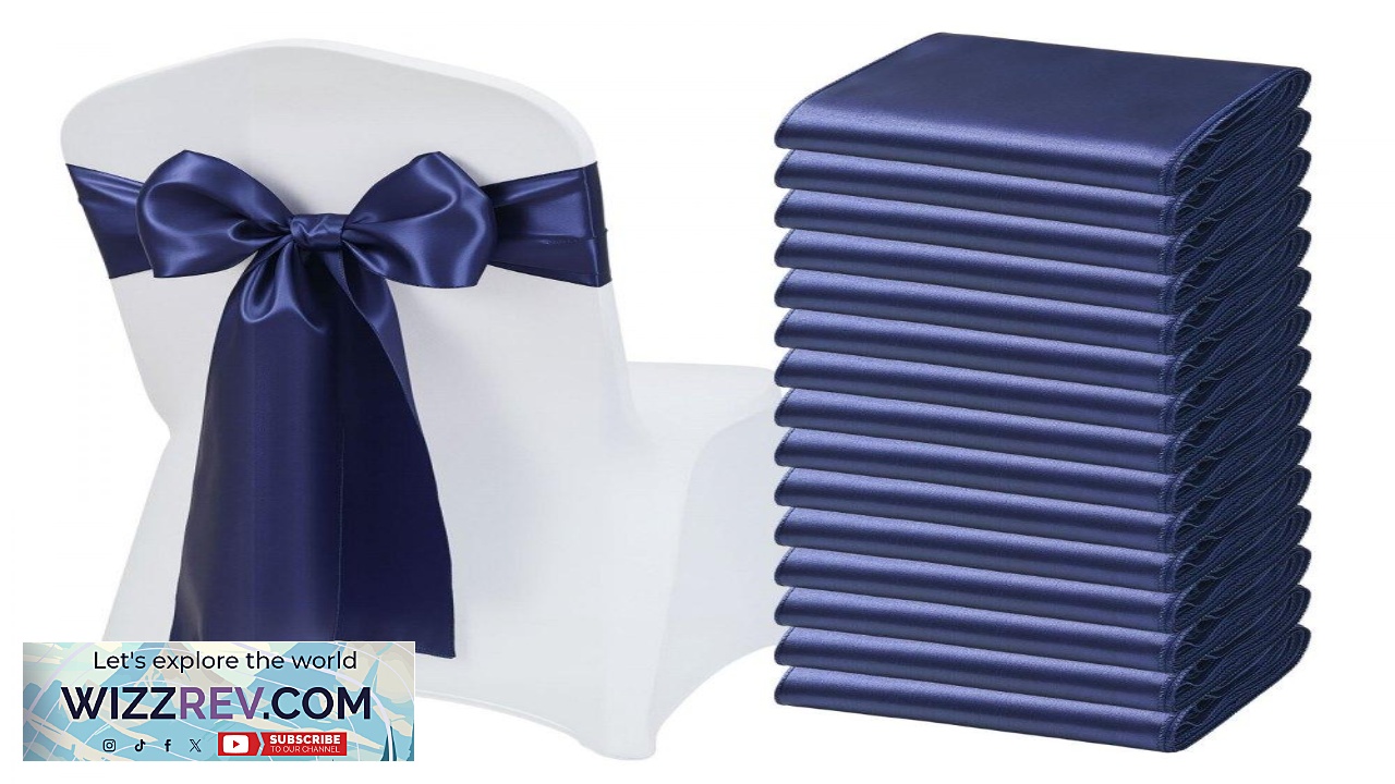 Thumbnail for VEVOR Satin Chair Sashes  7108" Ribbon 50 Pcs Navy Blue