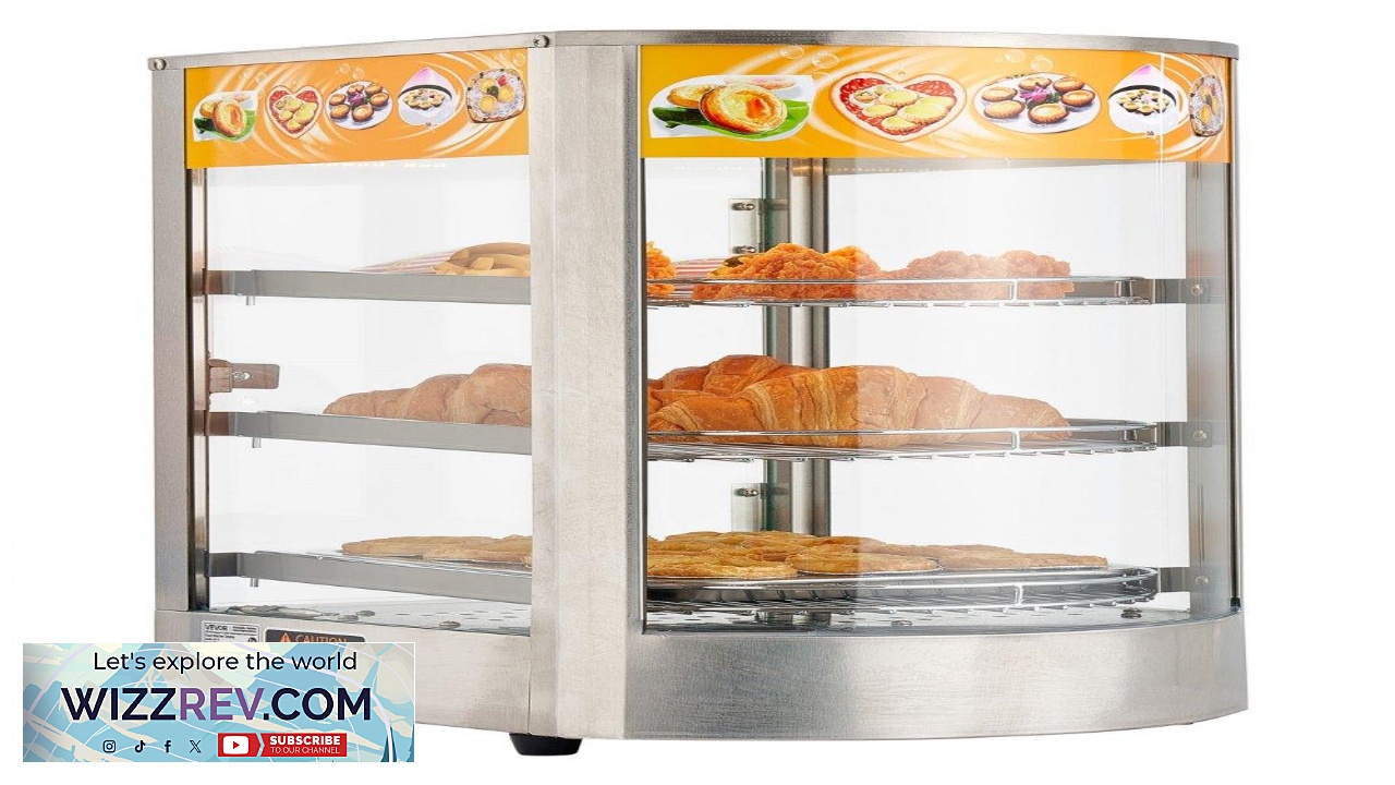 Thumbnail for VEVOR Food Display Showcase Warmer  800W 3 Tier 60L