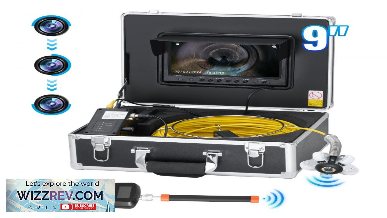 Thumbnail for VEVOR Sewer Pipe Camera with Locator  98 ft 30 m 9" Camera