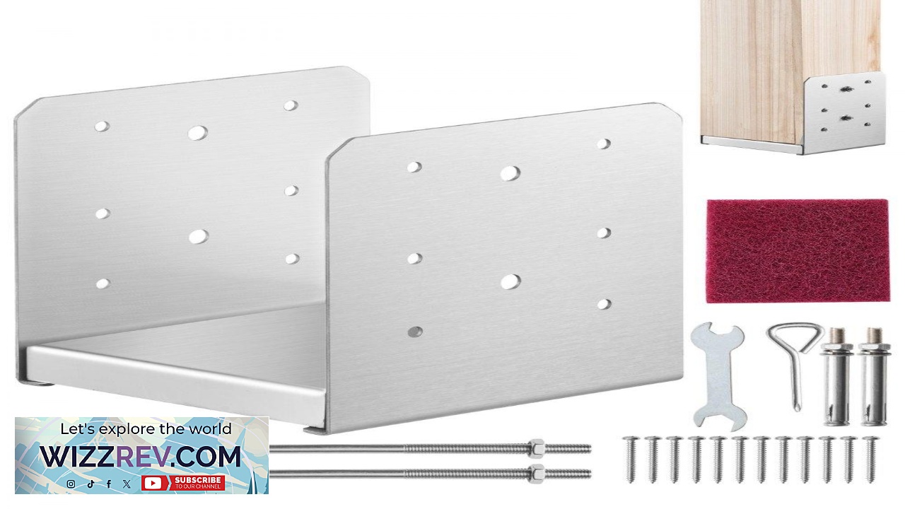 Thumbnail for VEVOR 6"x 6" Post Base 1Pcs Stainless Steel Adjustable Post Anchor Bracket(Internal