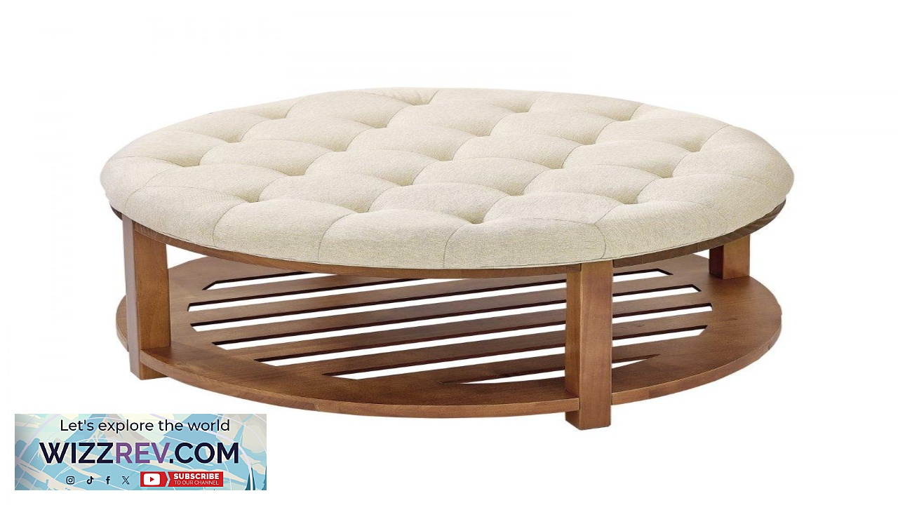 Thumbnail for VEVOR Upholstered Coffee Table Round  31.9 Inch 350 LBS