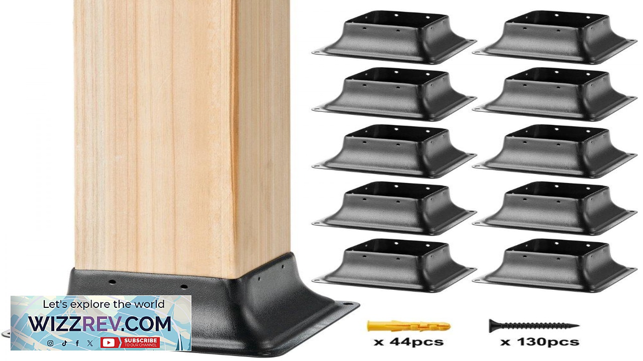 Thumbnail for VEVOR Post Base 4x4 10Pcs Internal 3.6"x3.6" Heavy Duty Powder Coated Steel Post