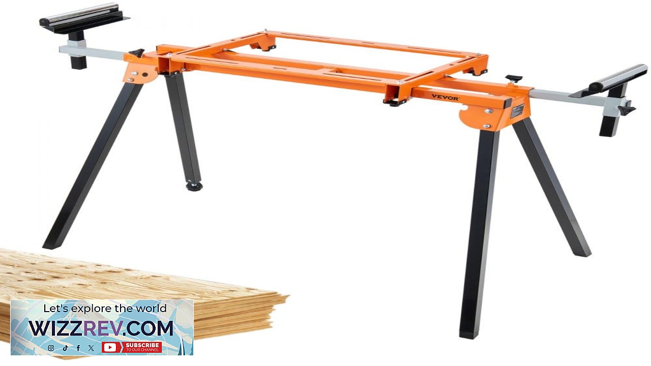 Thumbnail for VEVOR 79in Miter Saw Stand with One piece Mounting Brackets Sliding Rail 330lbs