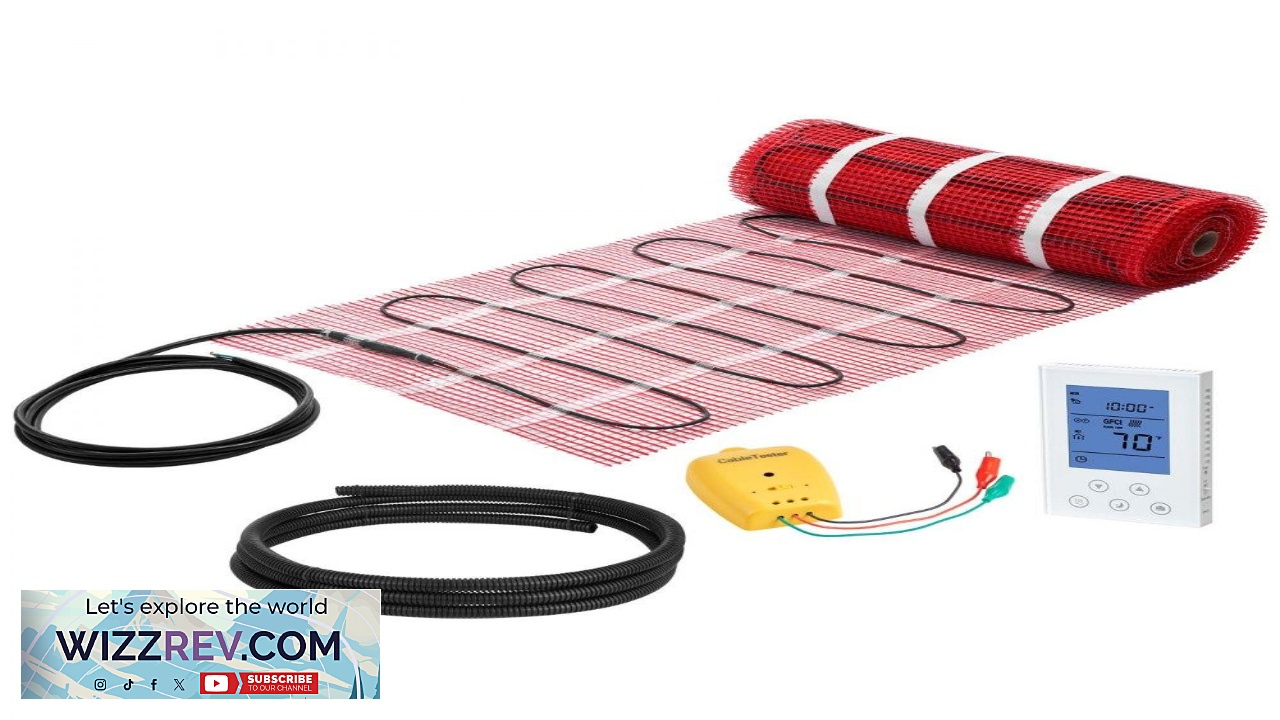 Thumbnail for VEVOR Electric Heated Floor Mat 120V 1080W 15A Kit