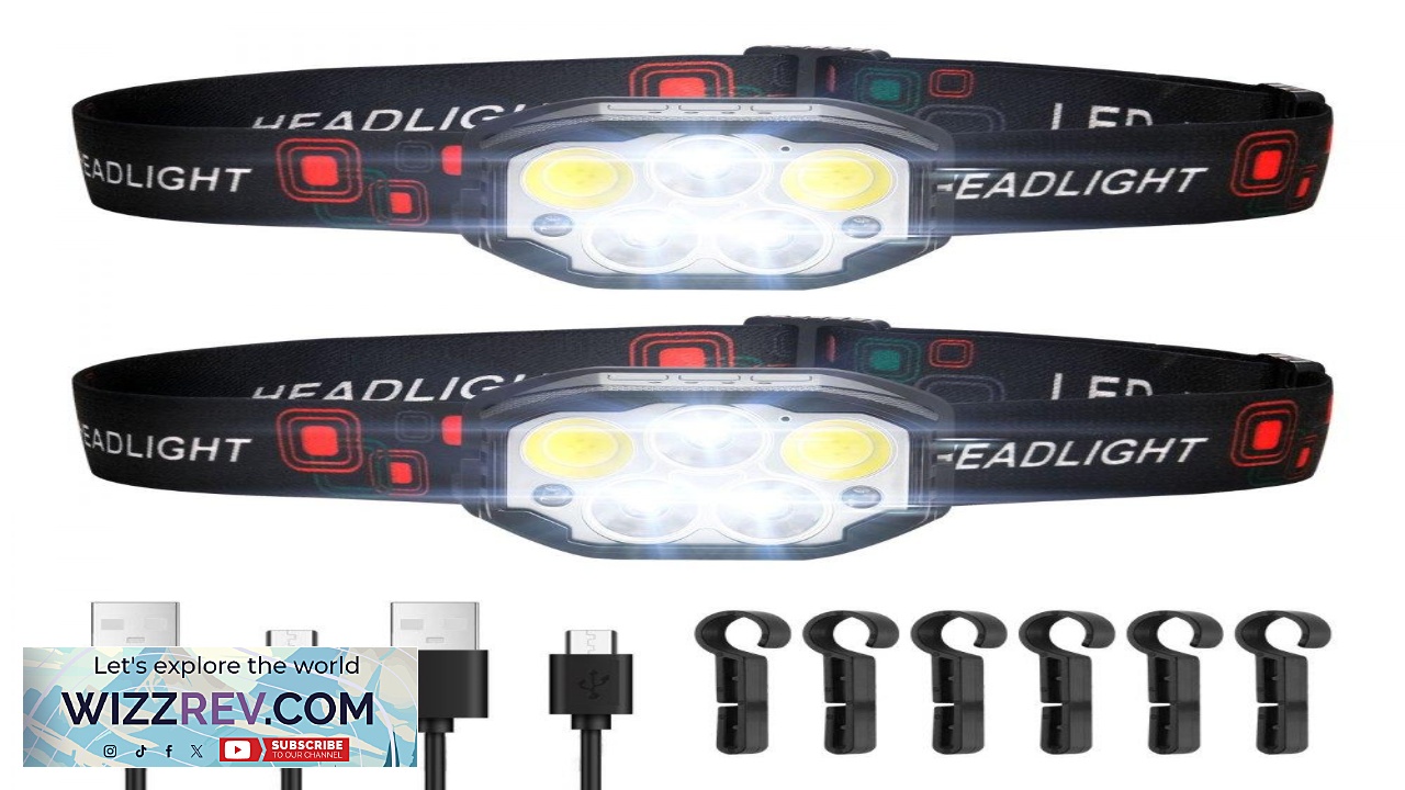 Thumbnail for VEVOR 2 Pack Headlamp 12 Modes 1120 Lumens Brightness
