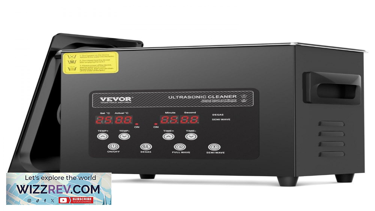 Thumbnail for VEVOR Ultrasonic Parts Cleaner  3L 120W Heater & Timer