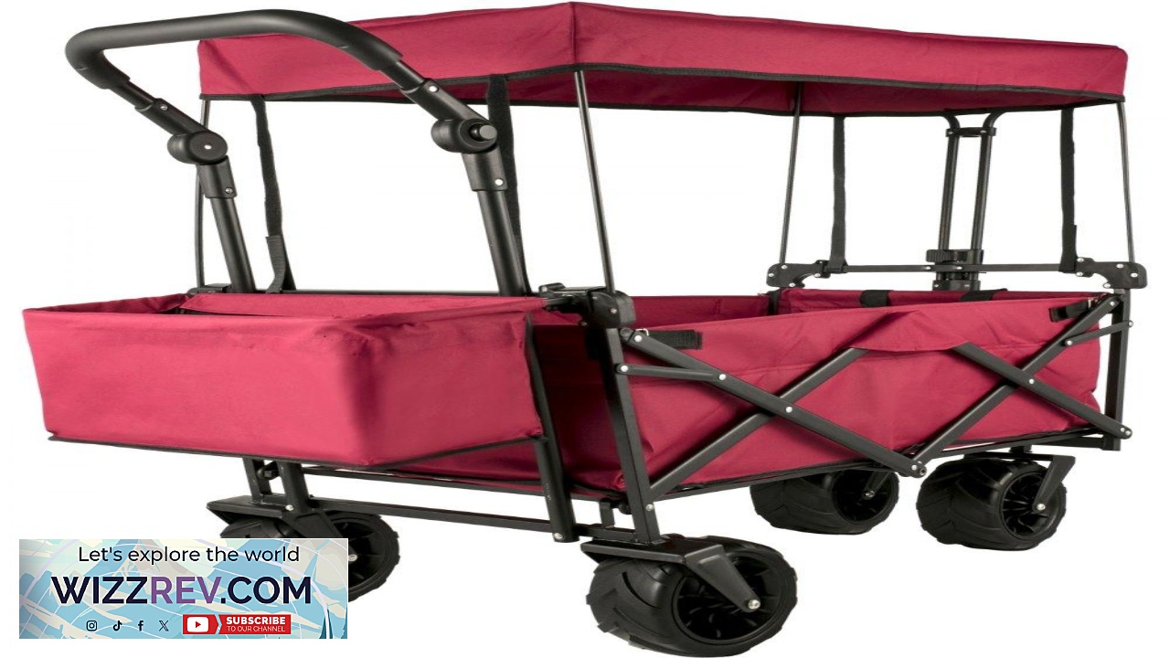 Thumbnail for VEVOR Extra Large Collapsible Garden Cart with Removable Canopy Folding Wagon Utility