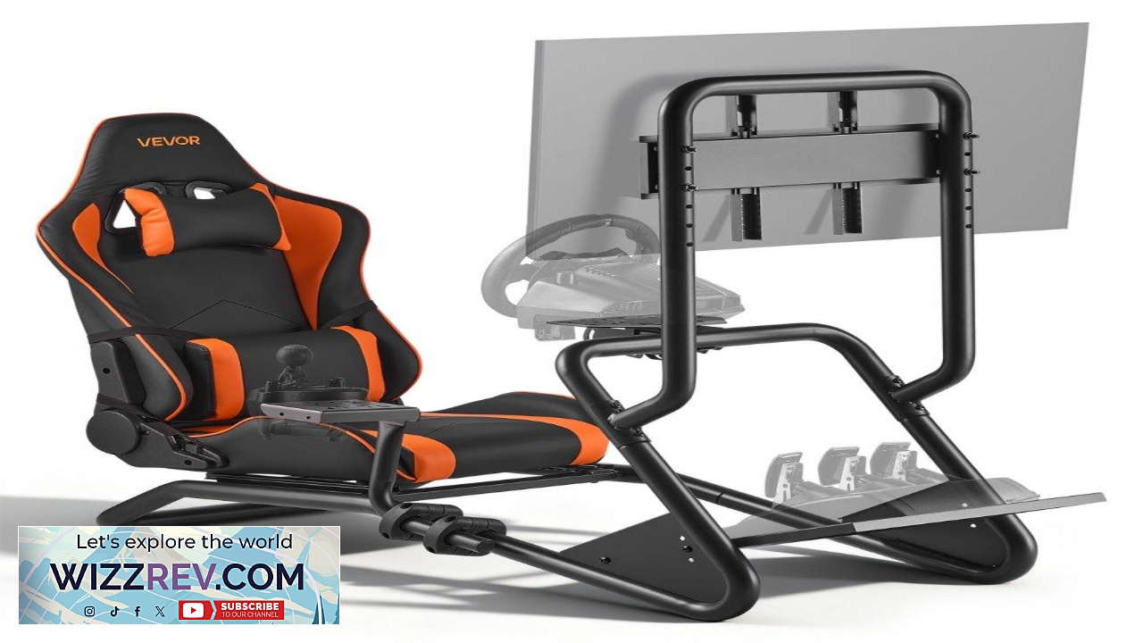 Thumbnail for VEVOR Racing Wheel Stand Cockpit 397 Lbs 60 Inch Monitor