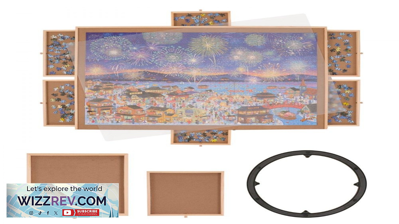 Thumbnail for VEVOR 2000 Piece Puzzle Board with 6 Drawers and Cover 40.2"x29.4" Rotating