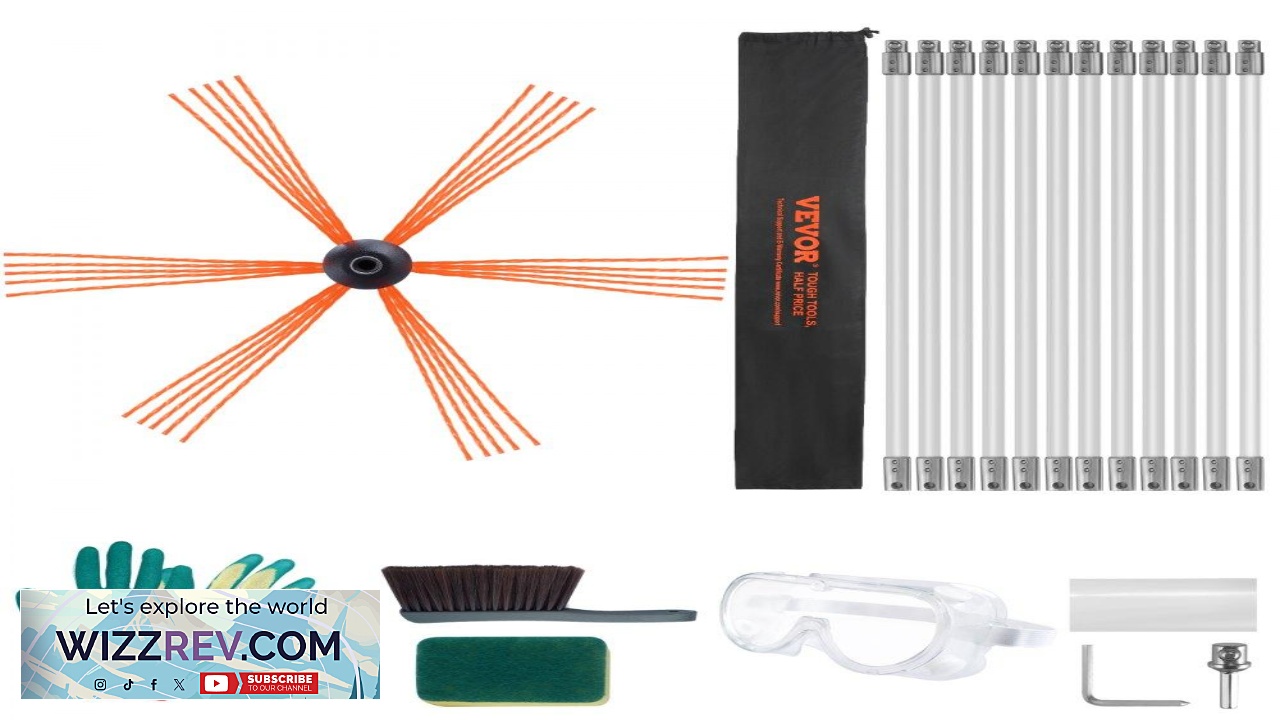 Thumbnail for VEVOR 39 Feet Chimney Sweep Kit w 12 Reinforced Nylon Flexible Rods
