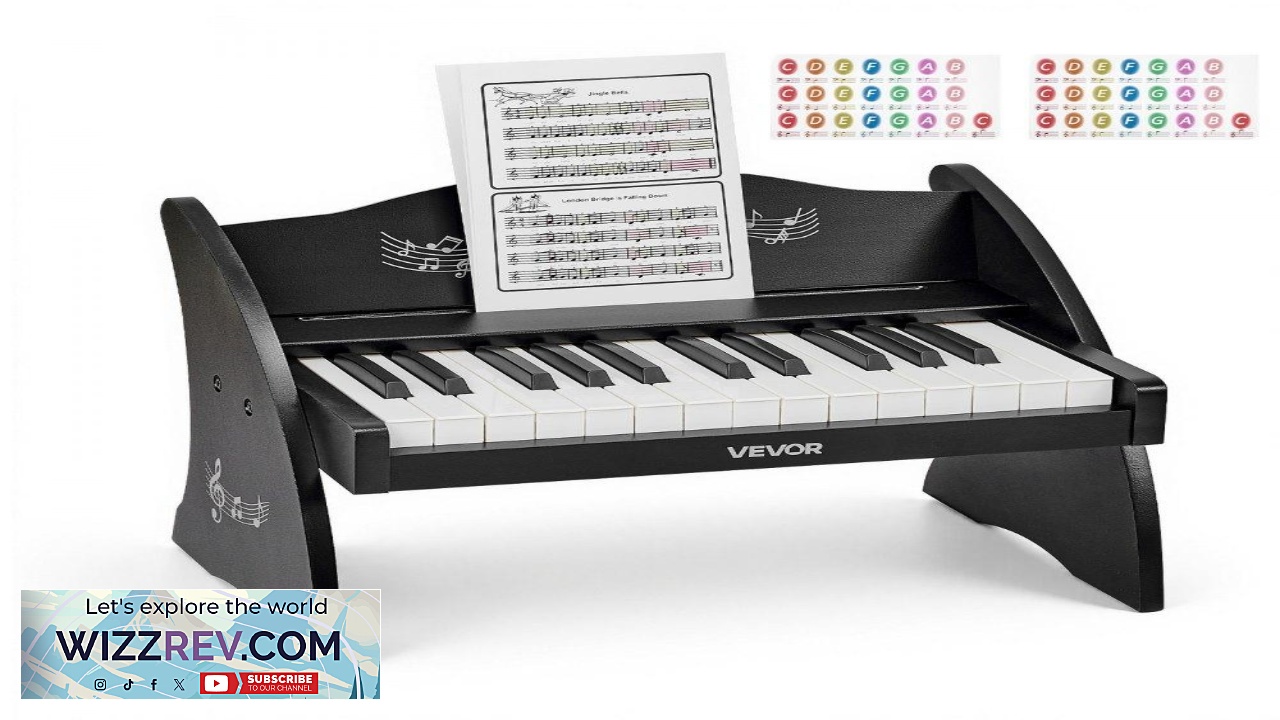Thumbnail for VEVOR Kids Piano Keyboard 25 Keys Wooden Digital Piano for Kids Mini
