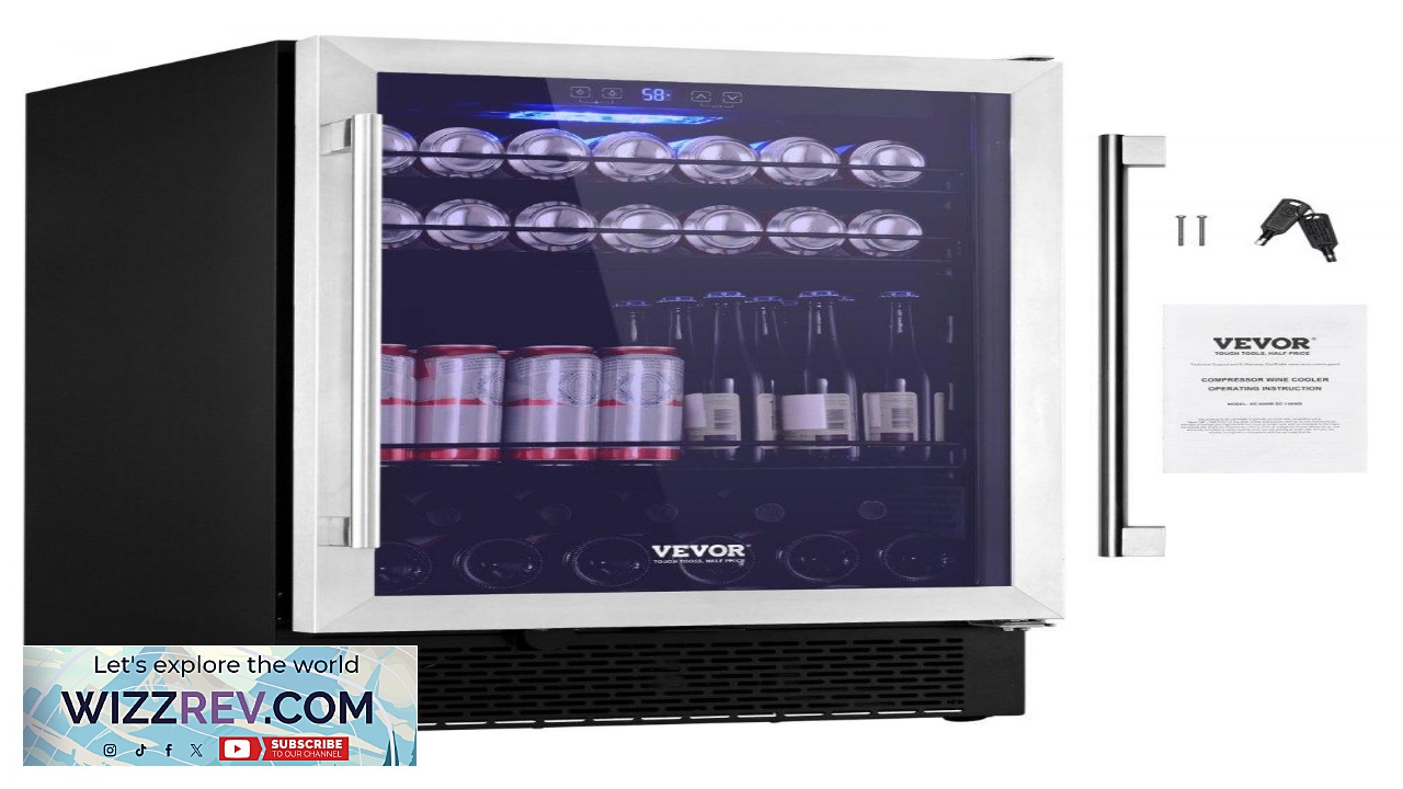 Thumbnail for VEVOR 24" Beverage Refrigerator 154 Cans Under Counter Built in or Freestanding Beer