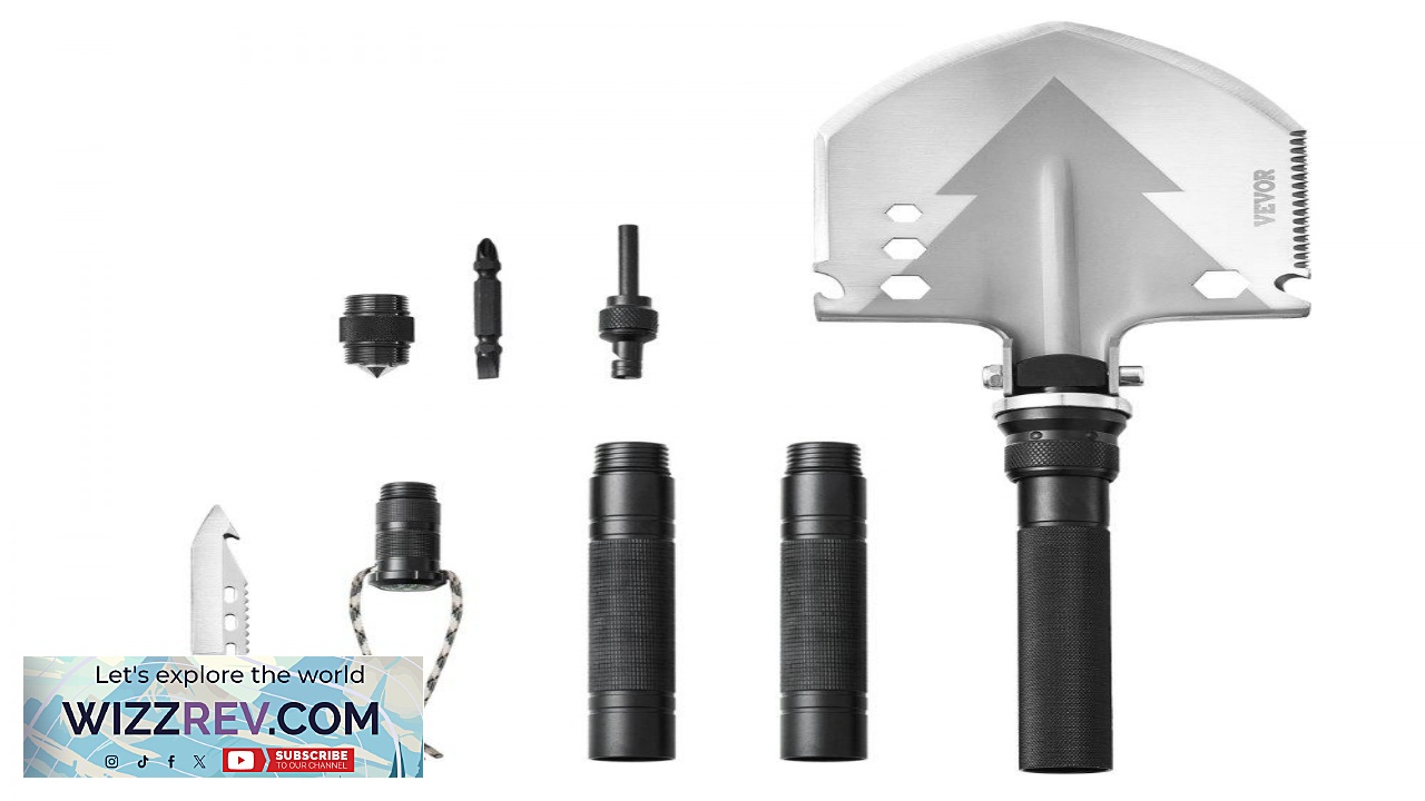 Thumbnail for VEVOR Multi Tool Shovel  11 in 1 2 Screw 30Cr13 SS