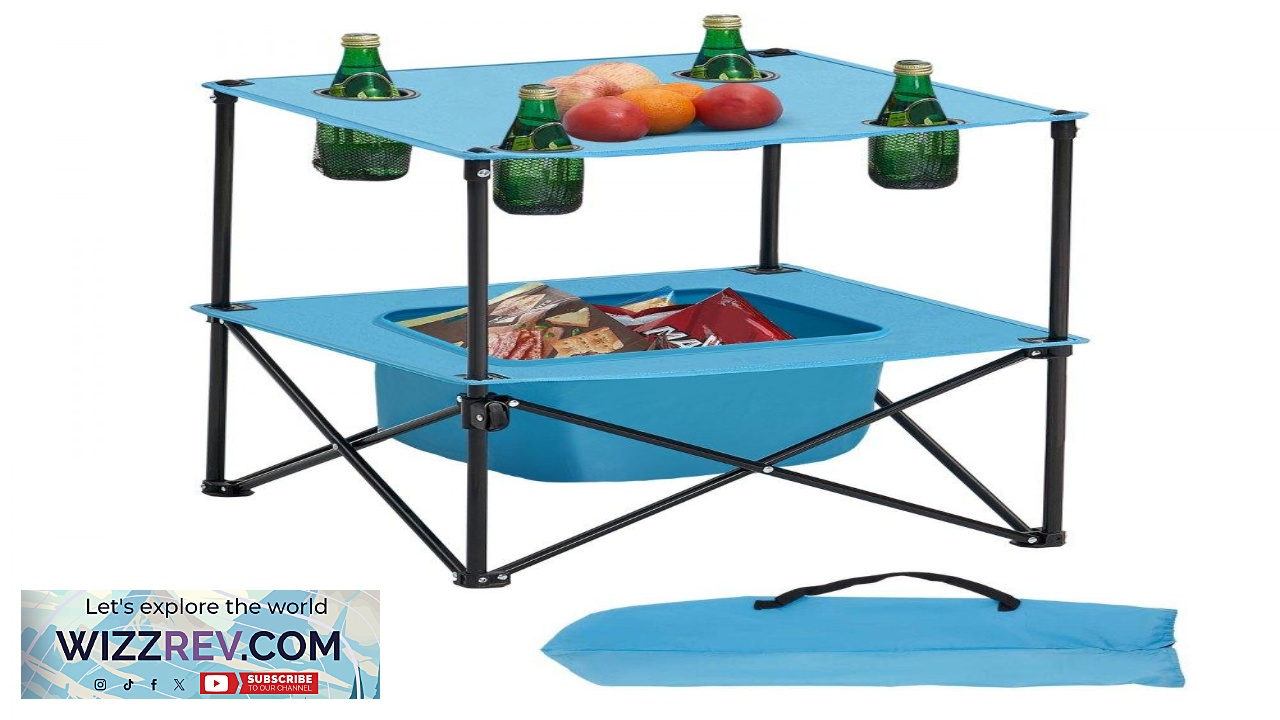 Thumbnail for VEVOR Lightweight Folding Camping Table  600D Oxford 4 Cup