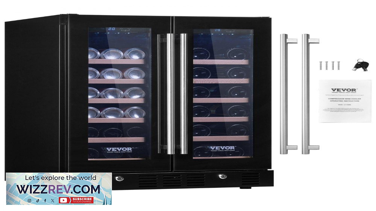 Thumbnail for VEVOR 24" Wine and Beverage Refrigerator 78 Cans and 20 Bottles Dual