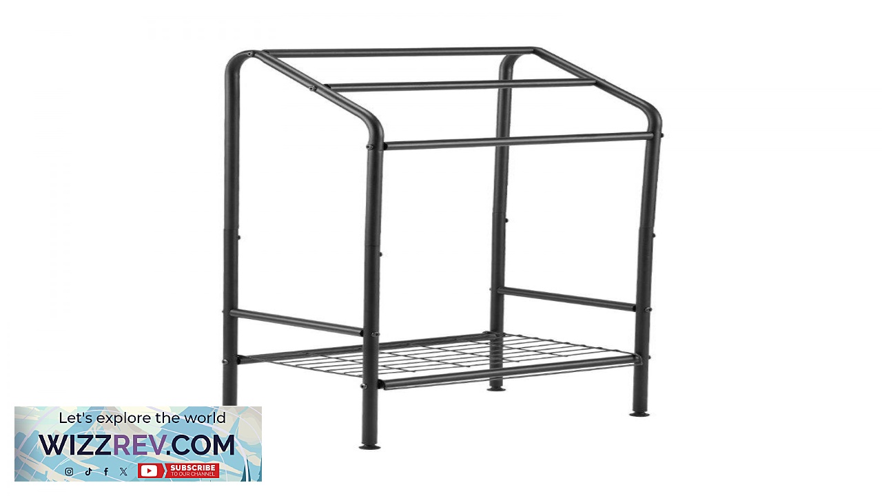 Thumbnail for VEVOR Towel Rack 3 Bars Outdoor Towel Holder with Metal Base Freestanding