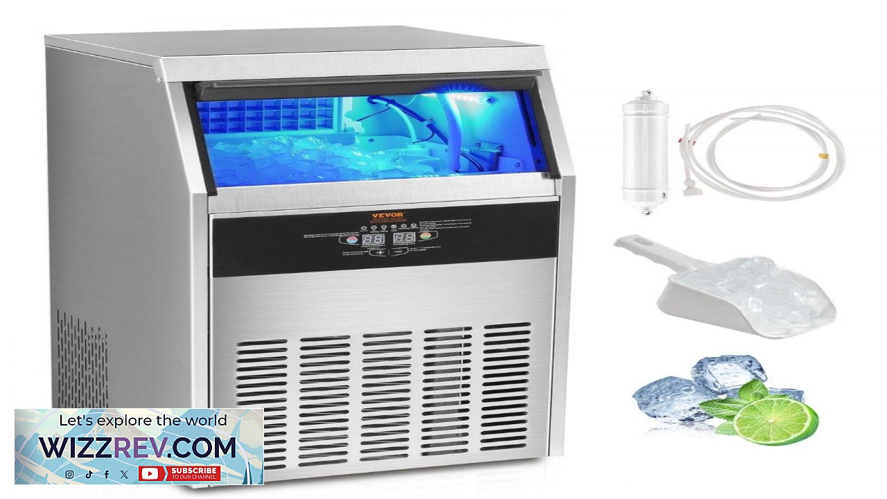 Thumbnail for VEVOR Commercial Ice Maker 100lbs 24H Ice Maker Machine 50 Ice Cubes in