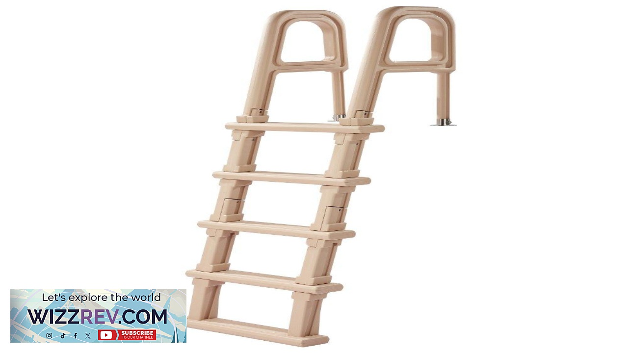 Thumbnail for VEVOR Swimming Pool Ladder Inclined 5 Step Double Handrails Stair Non slip Wide Step