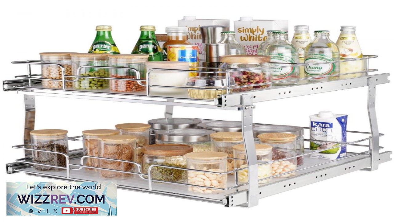 Thumbnail for VEVOR 2 Tier 20"Wx21"Dx15"H Pull Out Cabinet Organizer Heavy Duty Slide Out