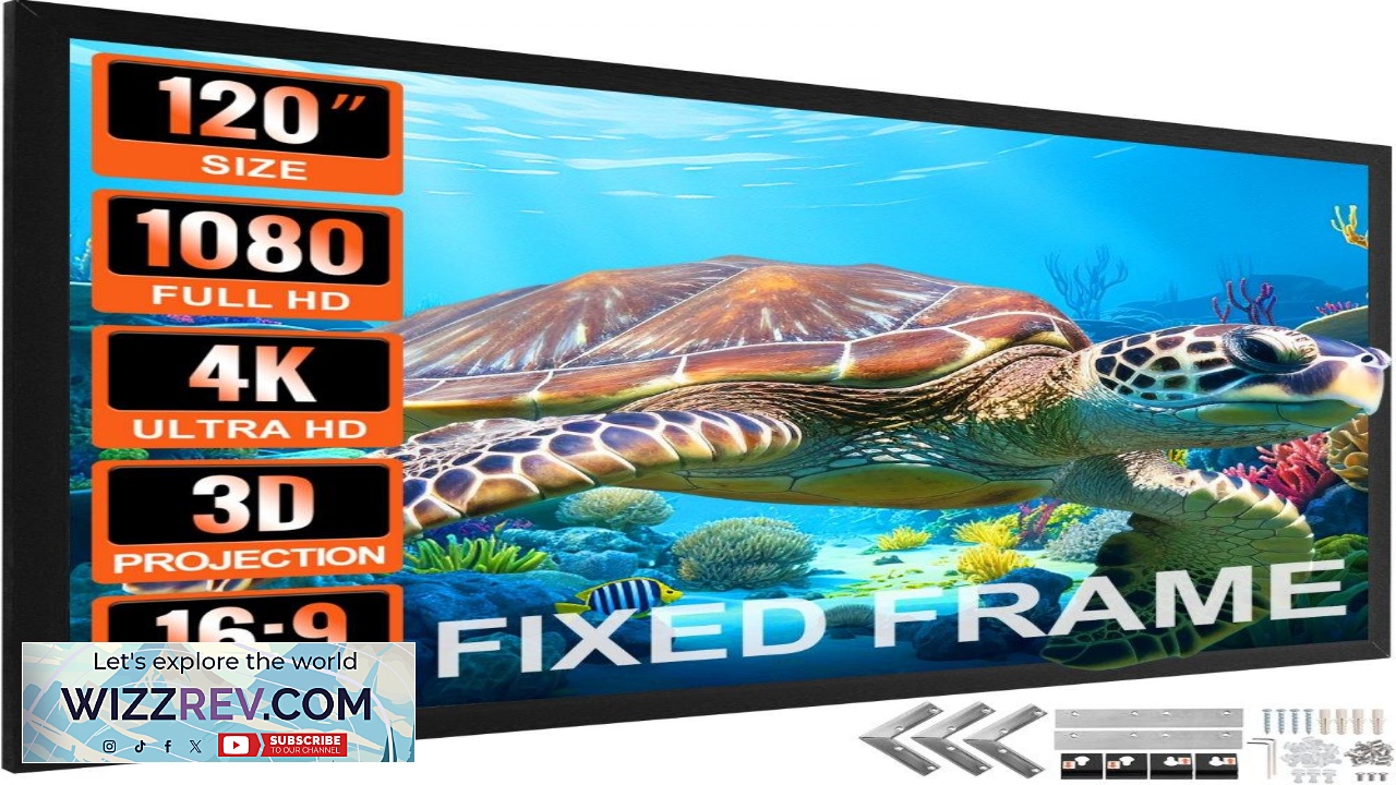 Thumbnail for 120" 16:9 Projector Screen Fixed Frame 4K HDTV Movie Theater 3D