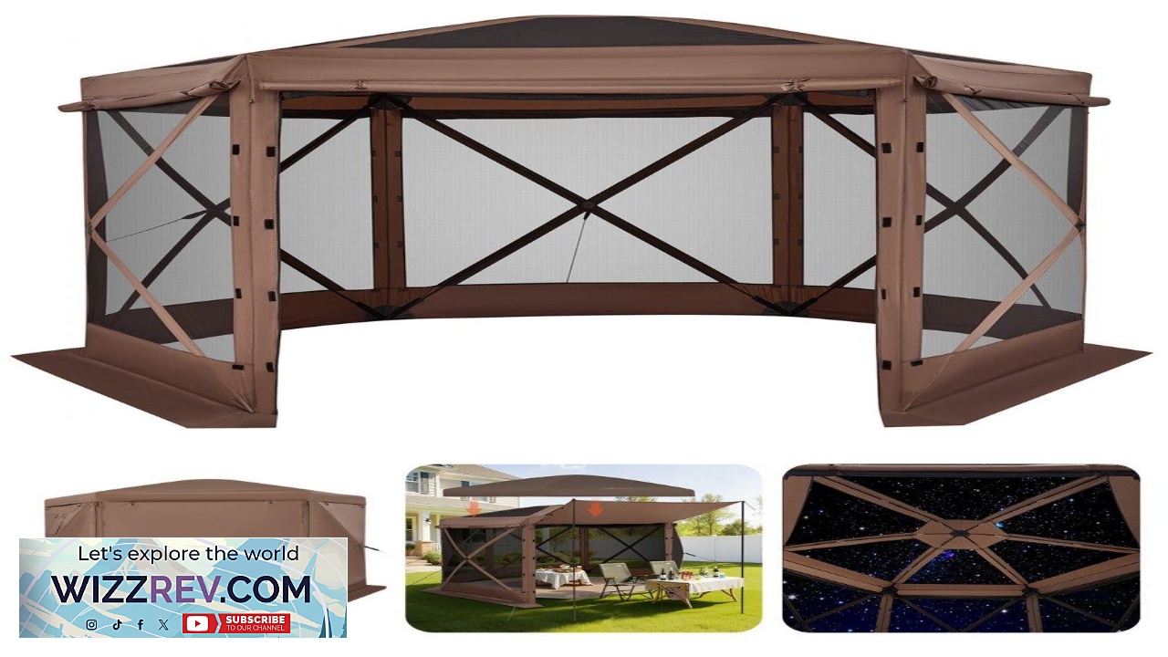 Thumbnail for VEVOR 12 x 12 Gazebo Tent 6 Sided Pop Up Canopy