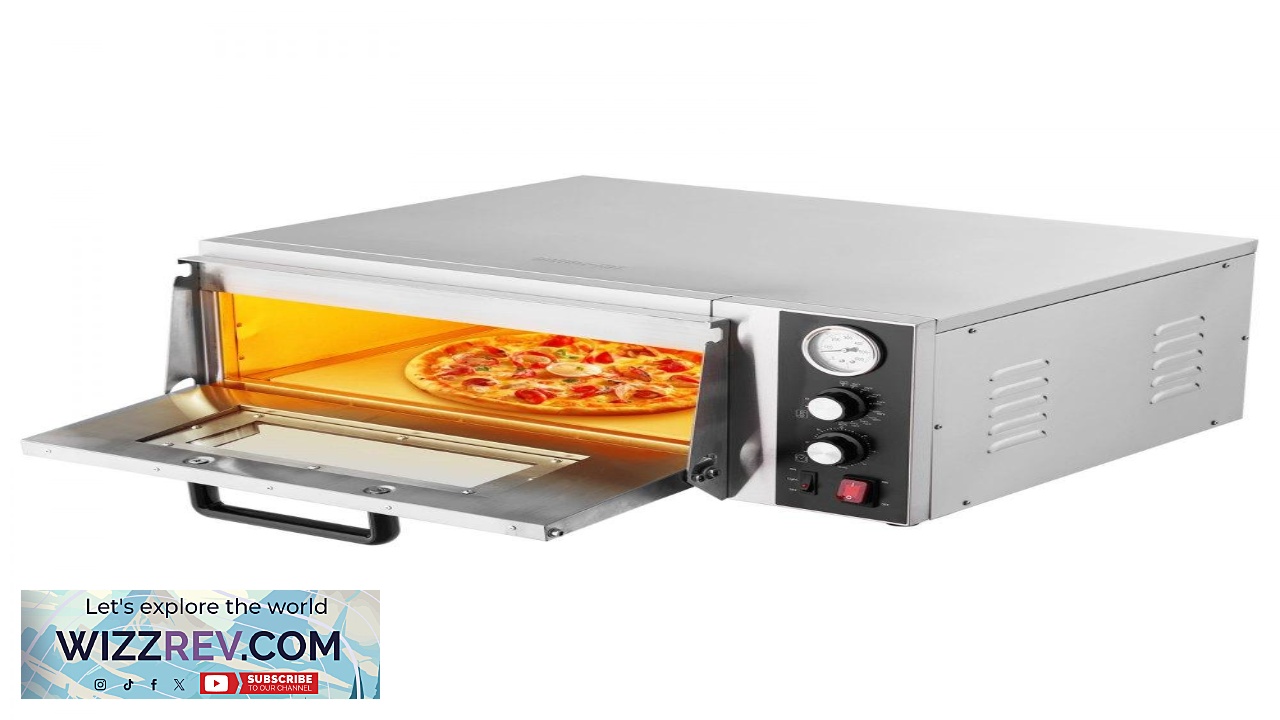 Thumbnail for VEVOR Electric Pizza Oven 18 Inch Commercial Pizza Ovens 752F Max Temp 1740W