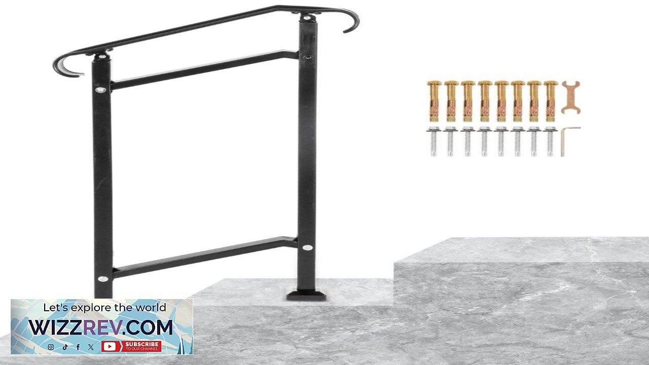 Thumbnail for VEVOR Outdoor Stair Railing Fit 1 or 2 Steps Wrought Iron Handrail